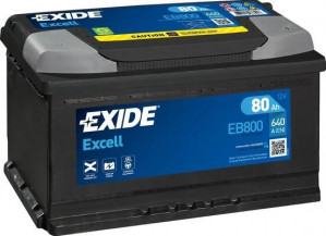 Autobatéria Exide Excell 12V 80Ah 640A EB800, autobateria-exide-excell-12v-80ah-640a-eb800